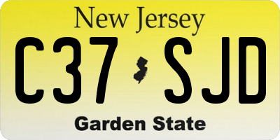 NJ license plate C37SJD