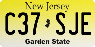 NJ license plate C37SJE