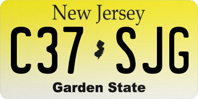 NJ license plate C37SJG