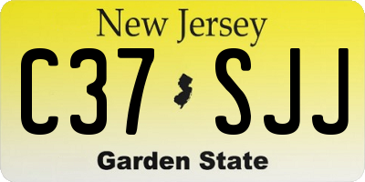 NJ license plate C37SJJ