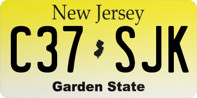 NJ license plate C37SJK
