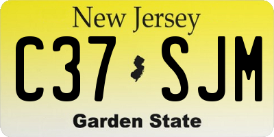 NJ license plate C37SJM