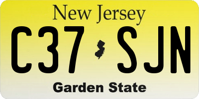 NJ license plate C37SJN