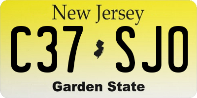 NJ license plate C37SJO