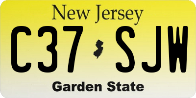 NJ license plate C37SJW