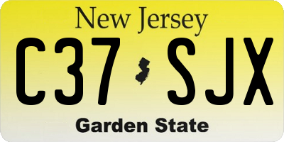 NJ license plate C37SJX