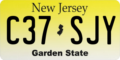 NJ license plate C37SJY