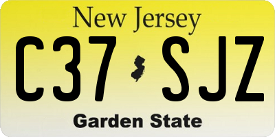 NJ license plate C37SJZ