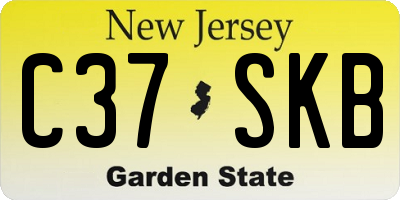 NJ license plate C37SKB