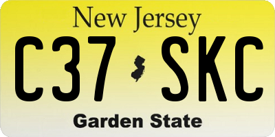NJ license plate C37SKC