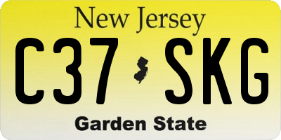 NJ license plate C37SKG