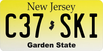 NJ license plate C37SKI