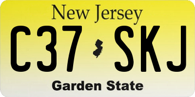NJ license plate C37SKJ