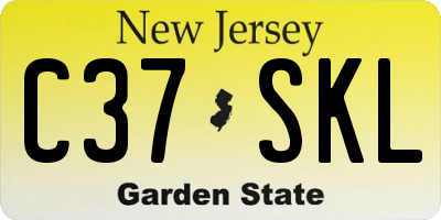 NJ license plate C37SKL