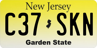NJ license plate C37SKN