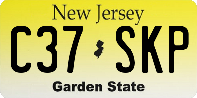 NJ license plate C37SKP