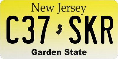 NJ license plate C37SKR