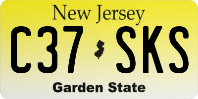 NJ license plate C37SKS