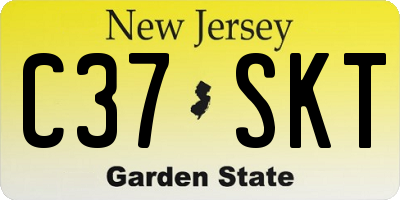 NJ license plate C37SKT