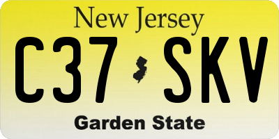 NJ license plate C37SKV