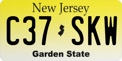 NJ license plate C37SKW