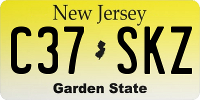 NJ license plate C37SKZ