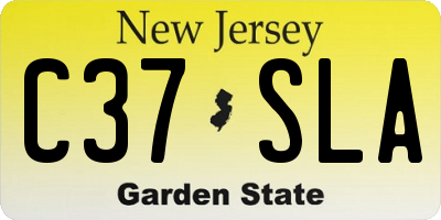 NJ license plate C37SLA