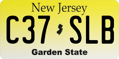 NJ license plate C37SLB