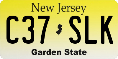 NJ license plate C37SLK