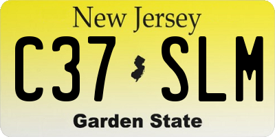 NJ license plate C37SLM