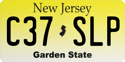 NJ license plate C37SLP