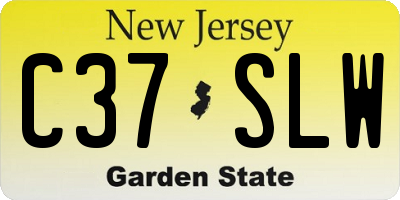 NJ license plate C37SLW