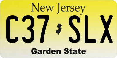 NJ license plate C37SLX