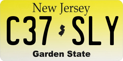NJ license plate C37SLY