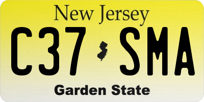 NJ license plate C37SMA