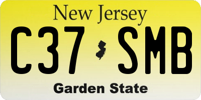 NJ license plate C37SMB