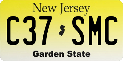 NJ license plate C37SMC