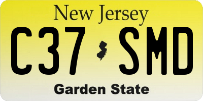 NJ license plate C37SMD