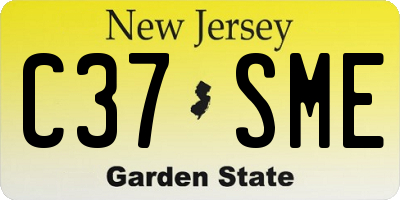 NJ license plate C37SME