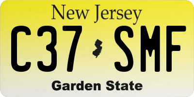 NJ license plate C37SMF