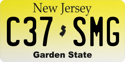 NJ license plate C37SMG