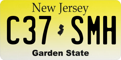 NJ license plate C37SMH