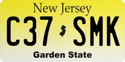 NJ license plate C37SMK