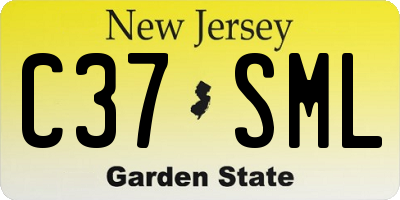 NJ license plate C37SML