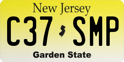 NJ license plate C37SMP