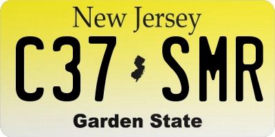 NJ license plate C37SMR