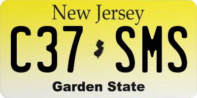 NJ license plate C37SMS