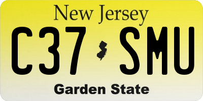 NJ license plate C37SMU