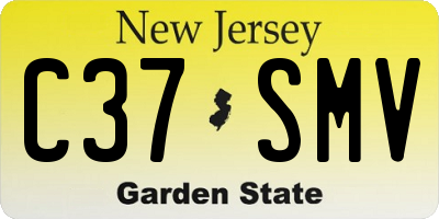 NJ license plate C37SMV