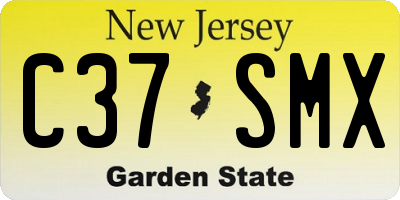 NJ license plate C37SMX